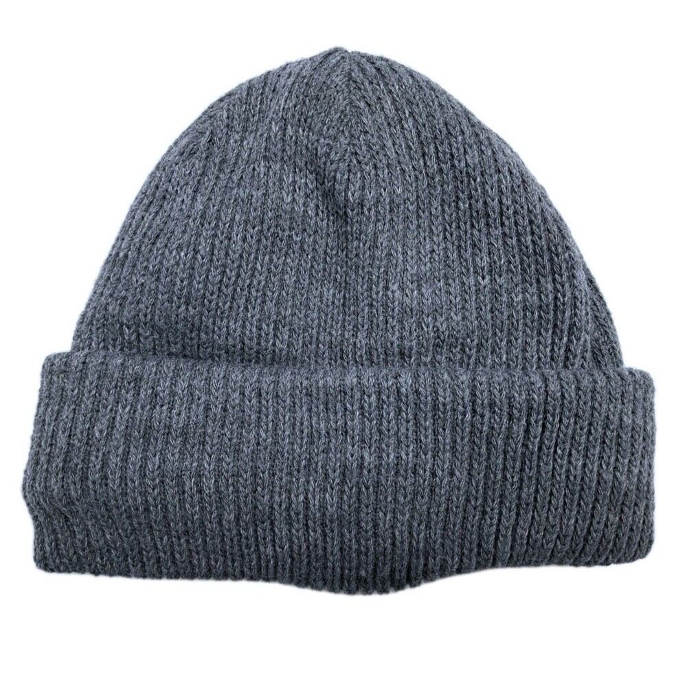 North Face Beanie Hat One Size Gray Ribbed Cuff Knit Warm Ski Cap Fleece Lined - Picture 3 of 6